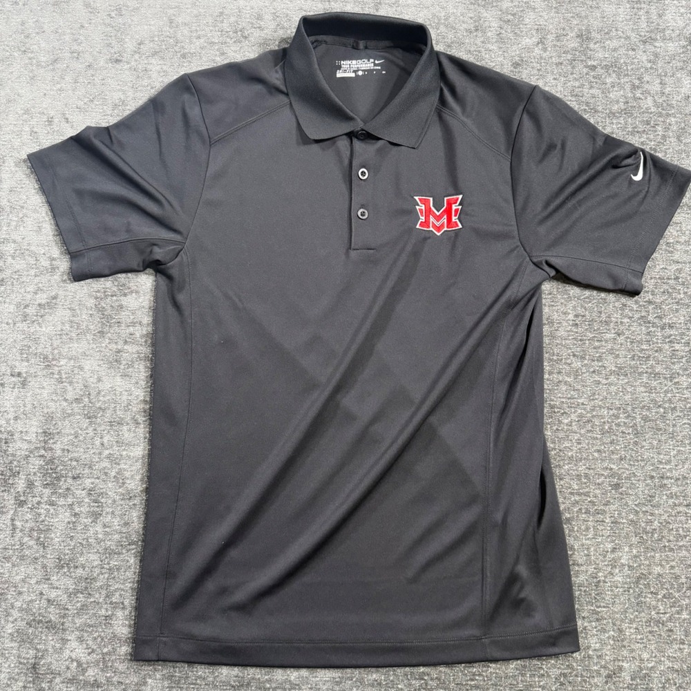 Nike Golf Mens Dri-FIt Mountain View HS Polo Shirt Black 818050-010 Size Small